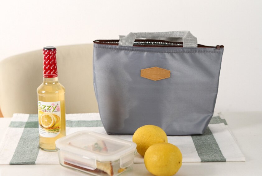 Geïsoleerde Lunchbox Oxford Lunch Koeltas Thermische Opslag Pouch Met Rits Voor Vrouwen Mannen Kids Warm: Grijs