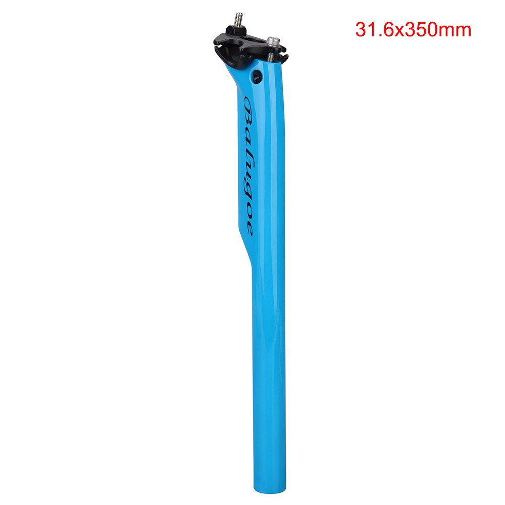 Balugoe Mtb 3K Carbon Fiets Zadelpen Zadelpennen Fiets Koolstofatomen Zadelpen Racefiets Zadelpen 27.2/30.8/31.6*350Mm Offset Tegenslag: Blue 31 6x350