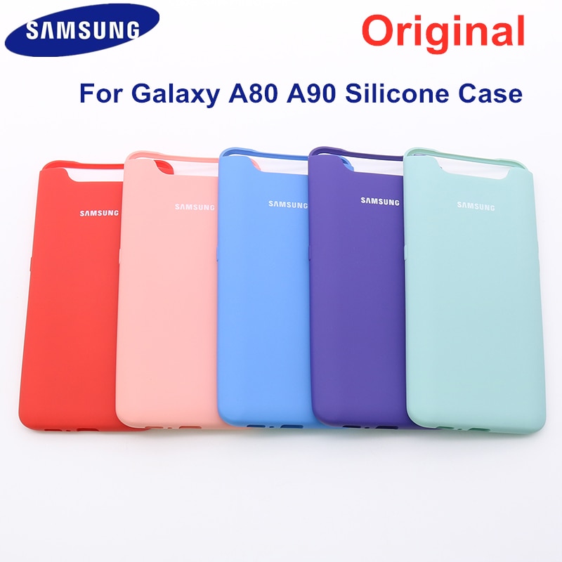 Samsung galaxy A80 A90 cubierta de silicona sedoso suave acabado líquido de silicona funda de carcasa para Galaxy A80 A90