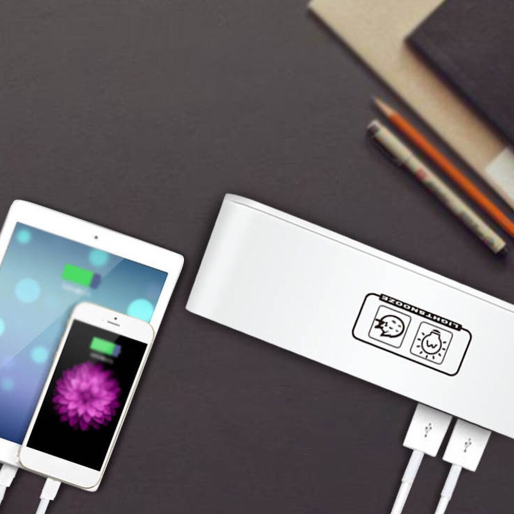 LED Digital Temperature Display Snooze Desktop USB Sunset Mode Table Alarm Clock Table Clock Bedroom Wake Up Clock Home Decor