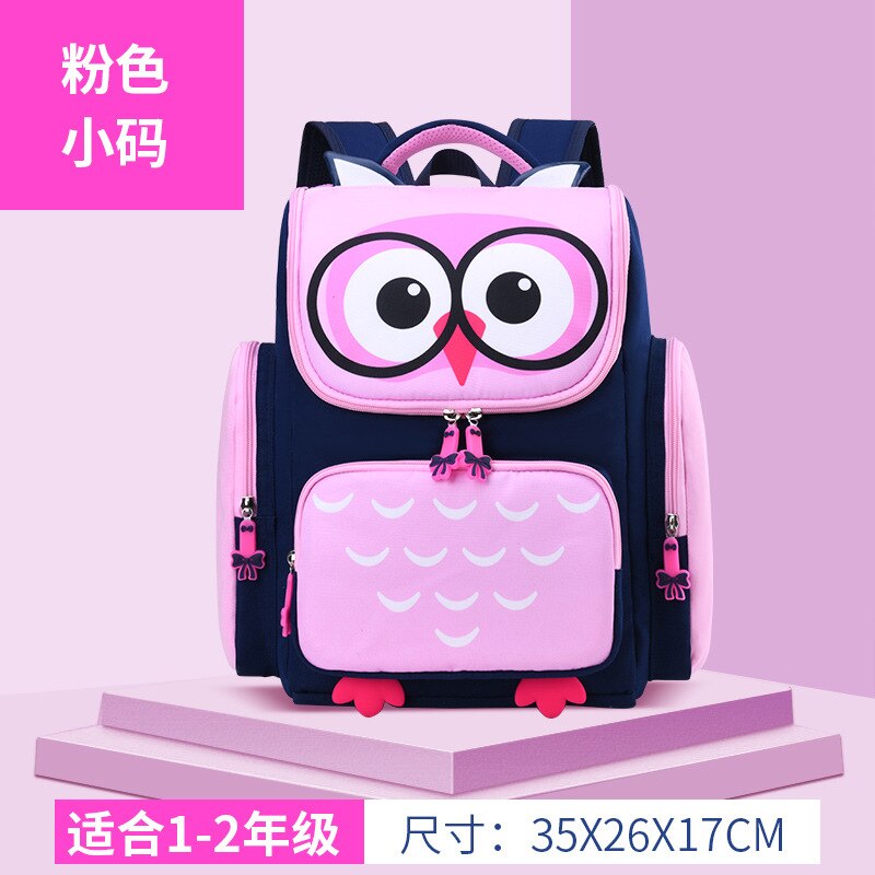 Crianças sacos de escola meninas meninos crianças dos desenhos animados escola primária mochila ortopédica coruja mochilas mochila crianças infantil: small pink