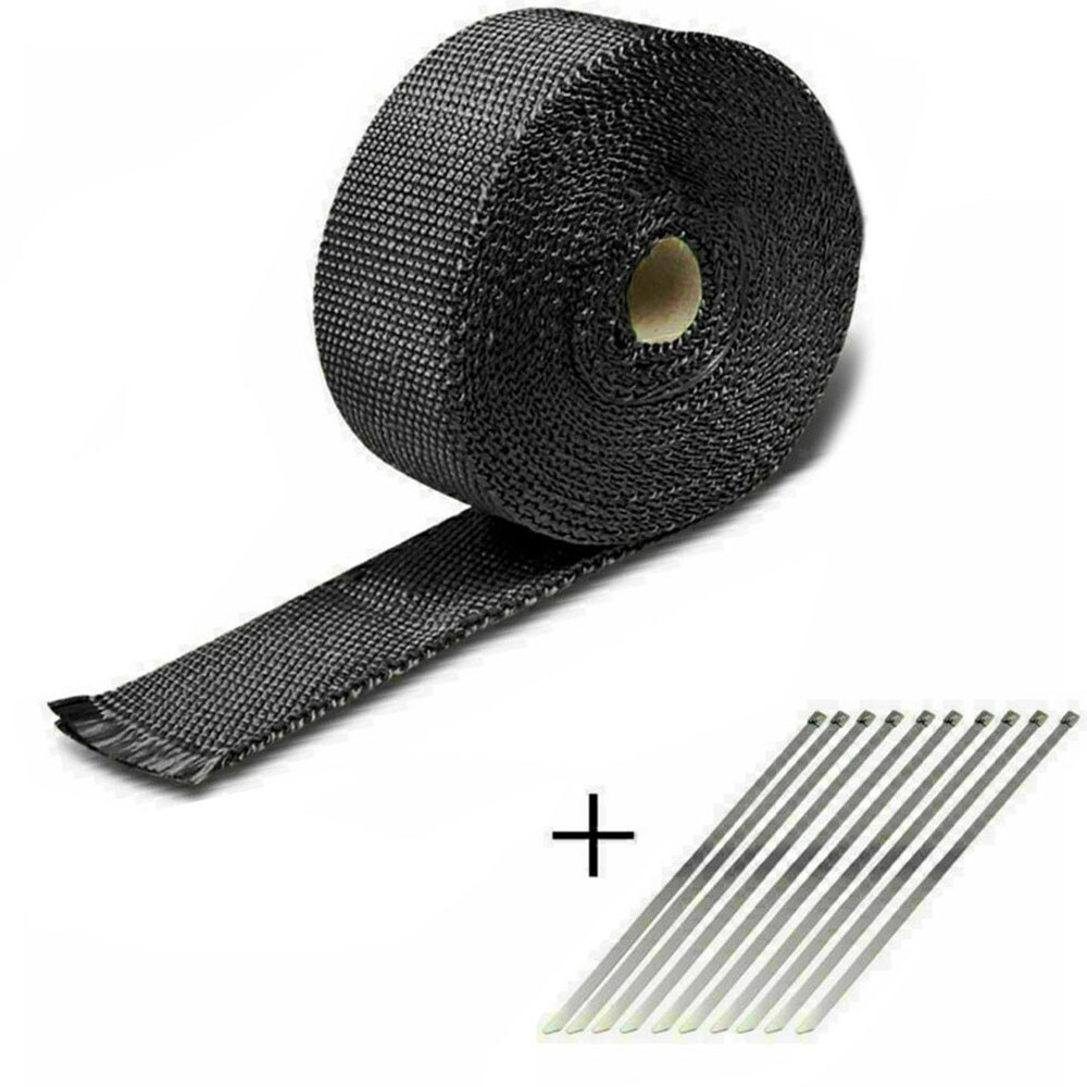 Parts Exhaust Pipe Wrap Spare Accessories Shield Insulation Motorcycle: Black