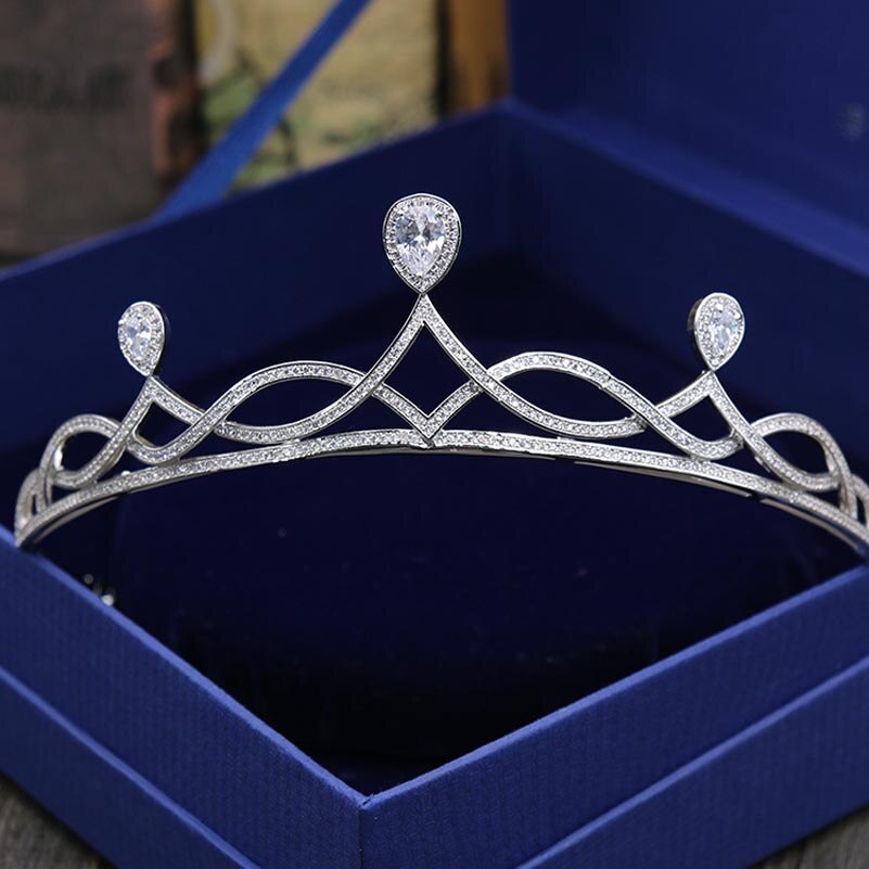 Hochzeitshaarschmuck der marke rot Bäume: funkelnde aaa-zirkonia-brautkronen und -Diademe (diademe, couronne, mariage)