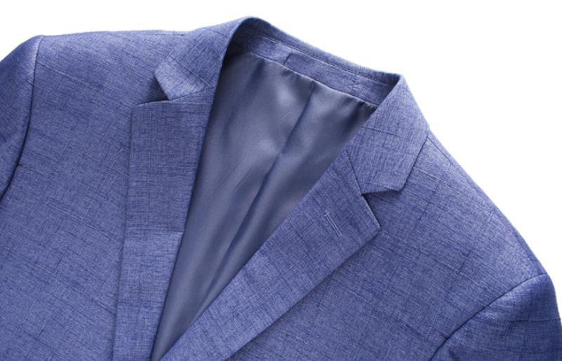 PViviYong Brand leisure suit top Blazers slim fit blue grid elastic suit jacket men C657