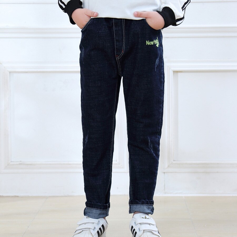 SheeCute niños primavera otoño jeans niños pantalones de mezclilla casual Stretch Fit Pantalones rectos pantalones vaqueros JCH8801