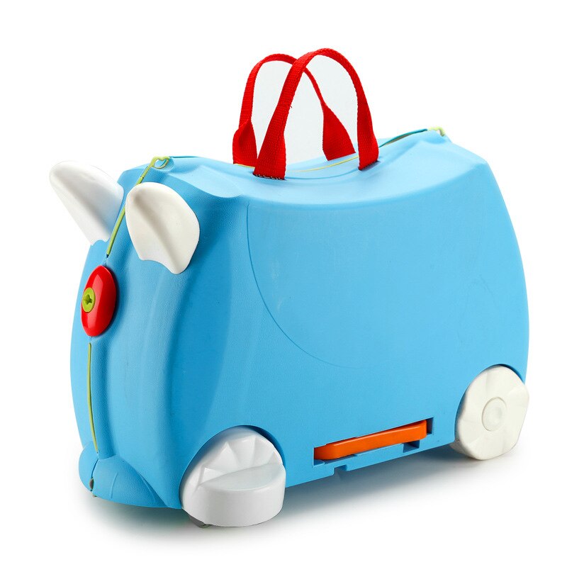 Enfants bagages enfants valise voyage en plein air Camping bagages omnidirectionnels roues assis Ride bambin voiture meubles: blue