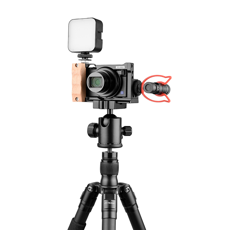 Kleine Camera Kooi Video Gear Voor Sony Cyber-Shot DSC-RX100 Vii/Vi Dslr Kooi Met Houten Side Handvat/Koud Schoen Kooi-2434