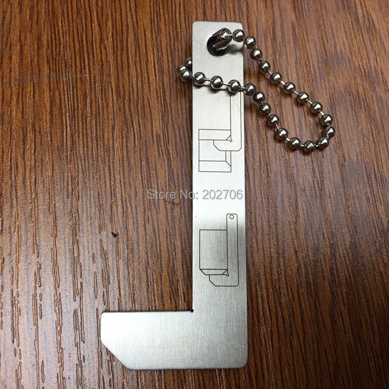 Calibrador de chaflán de acero inoxidable, regla de chaflán de graduación de 0-15mm, precisión de 0,5mm, 0,25mm