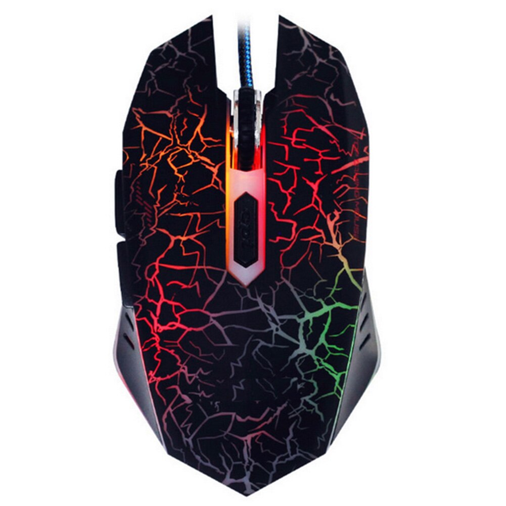 VODOOL 4000DPI Adjustable Backlight Mouse 6 Buttons Ergonomic USB Wired Mice Gamer Mouse Computer Mice for Game Office: Black Pro