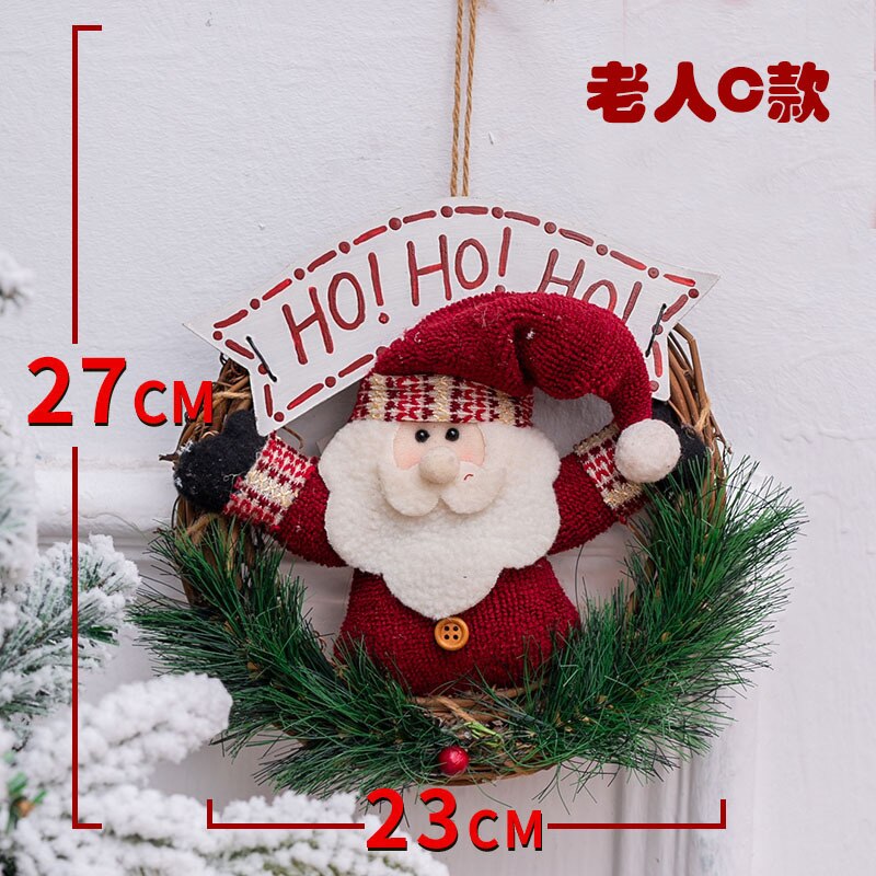 Kerst Garland Kerstman Elanden Sneeuwpop Krans Muur Opknoping Deur Decoraties Vrolijk Kerstfeest Decor Voor Thuis Gelukkig Yea: Deep Sapphire