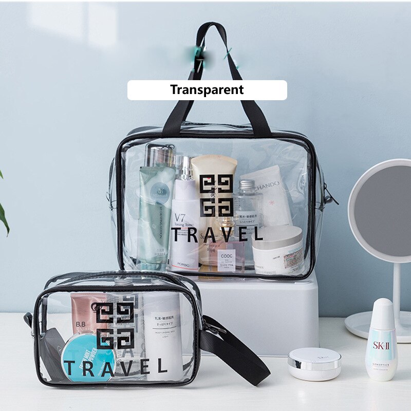 M001 Waterproof Transparent make-up Bags Thickening Translucent Travel Makeup bag Hand Wash gargle bag PVC Cosmetic bags