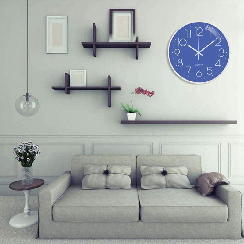 12inch Modern Wall Clock Battery Powered Silent Non Ticking Quartz Clock Easy to Read Digital Wall Clocks