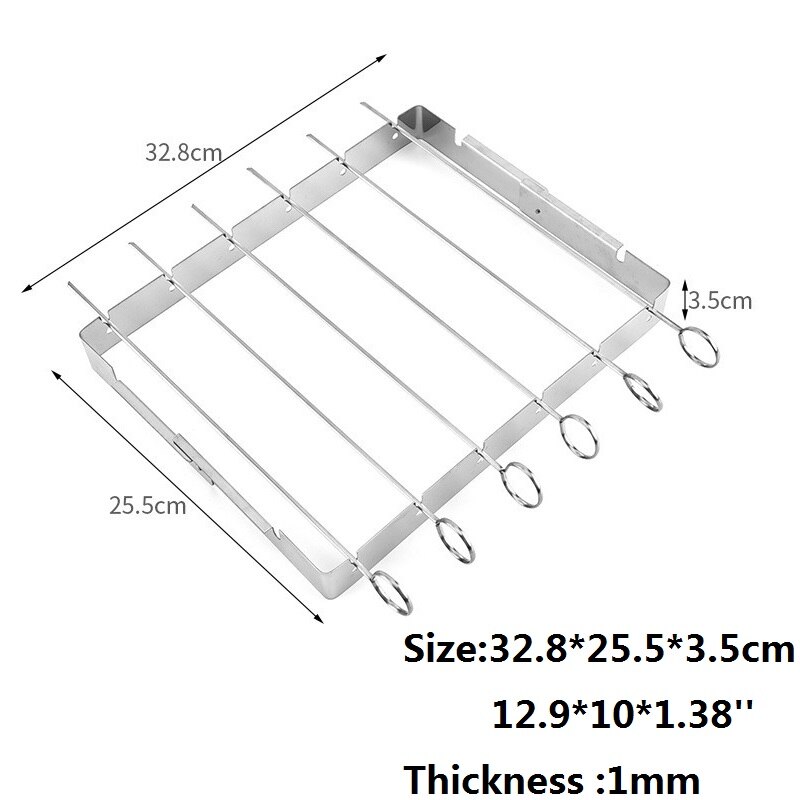 Hydrogarden BBQ spiesenrekset, 2 kebab rekken en 6 barbecuespiesjes, roestvrij stalen vleesspiesjes met houder, universele spiesjes accessoires voor gasgrill, houtskoolgrill, roker Hydrogarden BBQ spiesenrekset, 2 kebab rekken en 6 barbecuespiesjes, roestvrij stalen vleesspiesjes met houder, universele spiesjes accessoires voor gasgrill, houtskoolgrill, roker