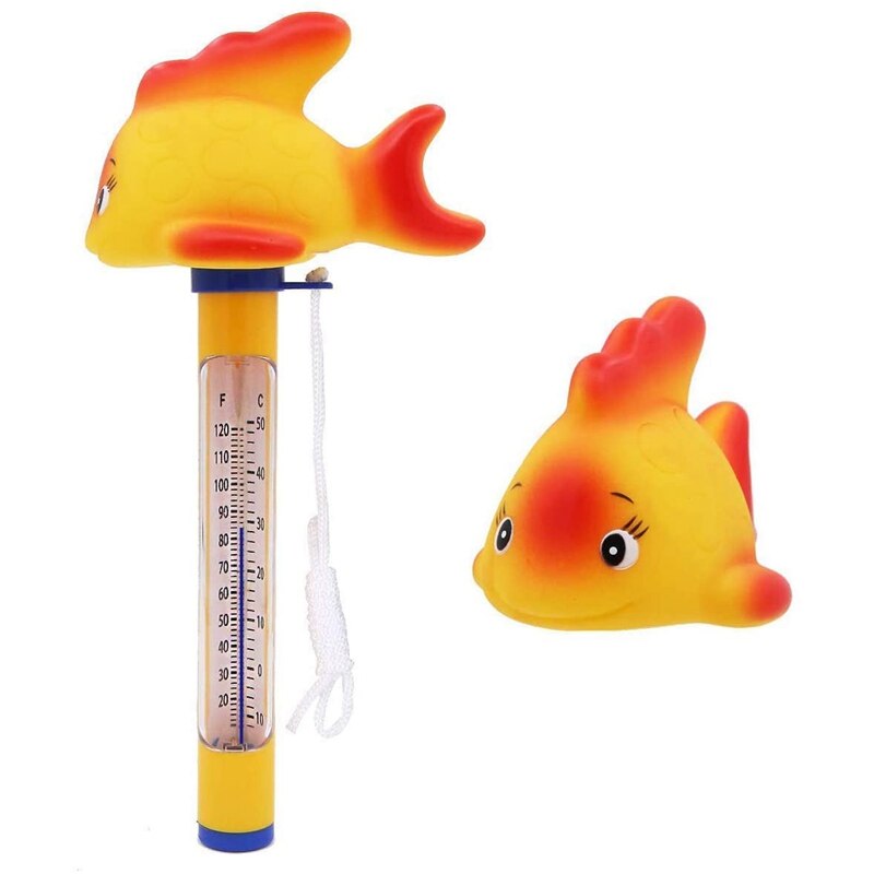 Drijvende zwembadthermometer met touwtje, vijverwaterthermometer voor zwembad, bad, spa, kuipen, visvijvers