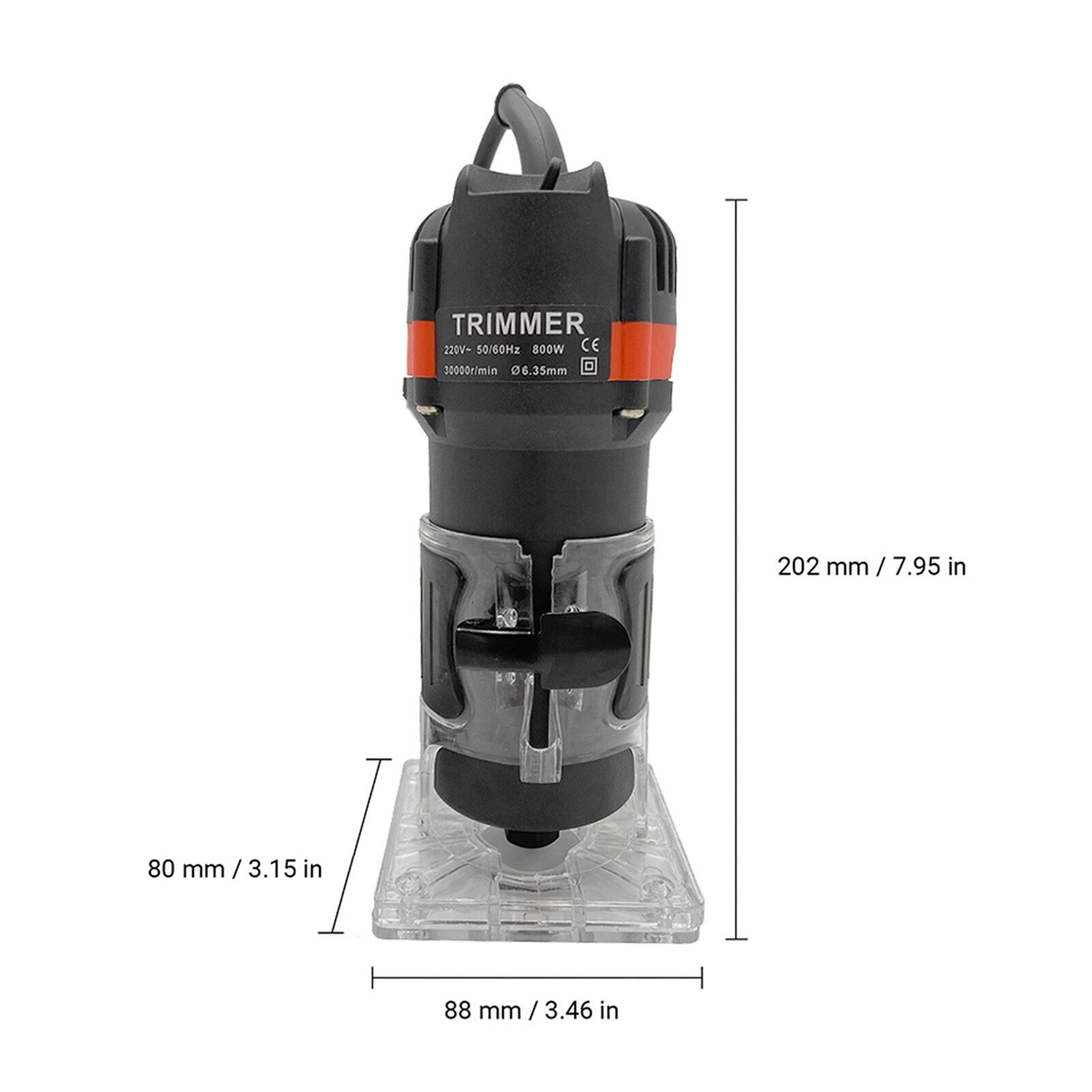 800W 30000r/min Multifunctional Electric Wood Trimmer Wood Router Laminate Trimmer Slotting Trimming Machine