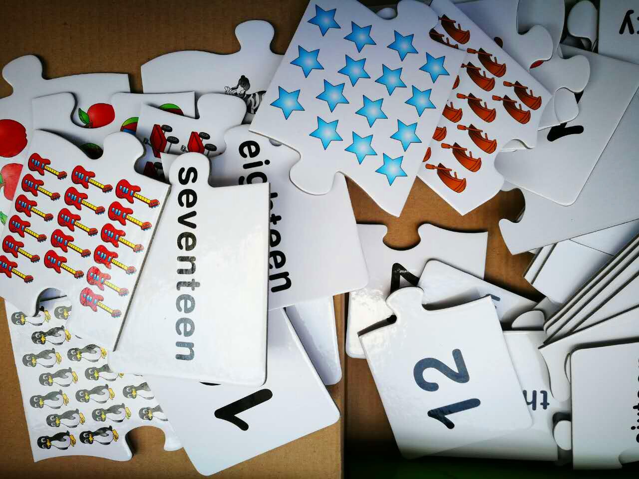 Jigsaw Nummers Engels Kartonnen Puzzel Digitale Verhelderend Vroege Onderwijs Leren Woord Kaart Kinderen Cognitieve Puzzel