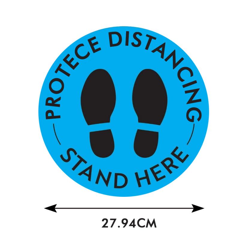 2pc Public PROTECE DISTANCING Floor Signs Stickers Keep 6 Feet Away Waterproof Safety Floor Signage For Entrances Checkout Lines