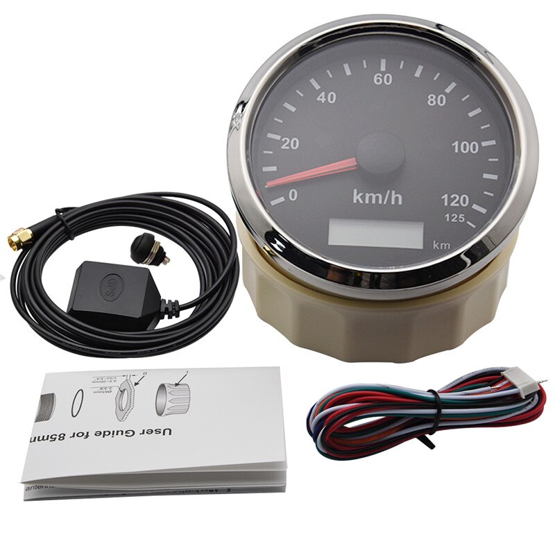 85Mm Gps Snelheidsmeter Gauge 125 Km/h 200 Km/h Waterdichte IP67 Snelheidsmeter Kilometerteller Universele Voor Auto Vrachtwagen Boot Motor 12V/24V