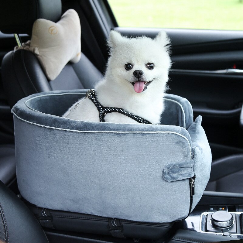Arm Rest Dog Car Seat,Dog Booster Car Seat For Small Dogs,Pet Car Console Seat Travel Carrier Cage For Cars