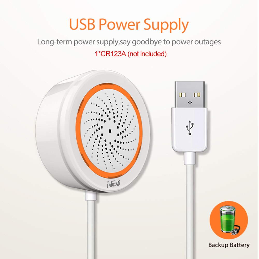 Neo tuya smart zigbee temperatur fugtighedssensor indbygget sirene alarm sensor arbejde med gateway hub hjemmeautomatisering scene