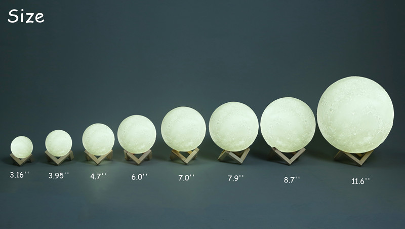 3D printing maan lamp kleurverandering 2 kleur touch 16 kleur afstandsbediening USB LED Nachtlampje woondecoratie creatieve