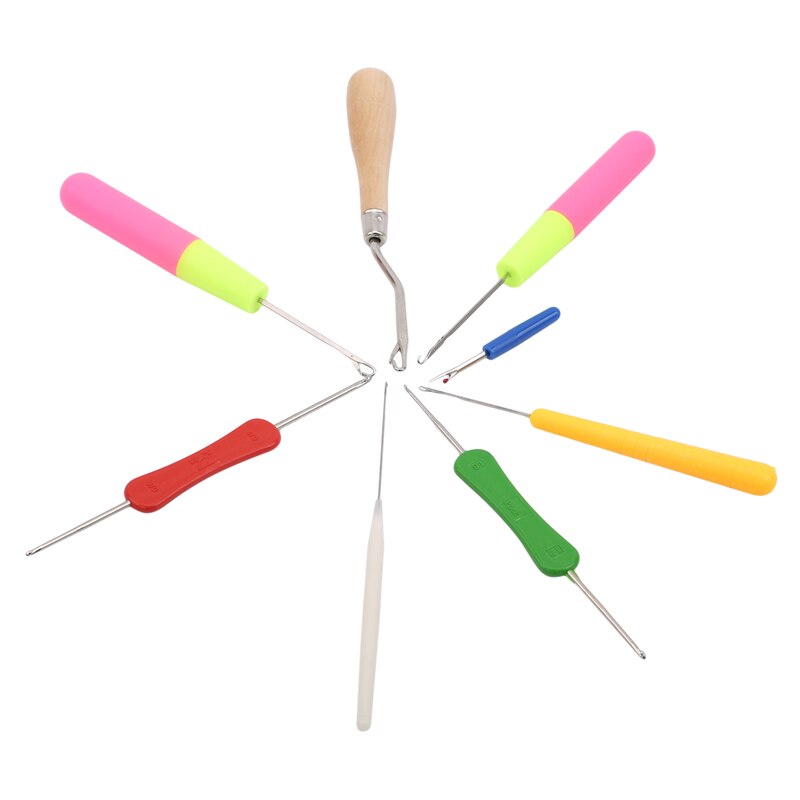 8pcs/Set Crochet Needle Kit Crochet With Tongue Knitting Tools Crochet Stitch Knitting Needles Craft Case Crochet Sewing Tool