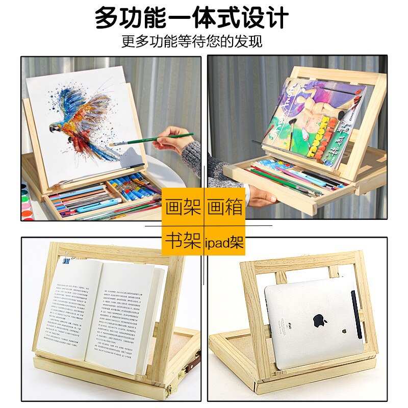 Kunst sæt filet desktop laptop boks staffel maleri hardware tilbehør multifunktionelt maleri kuffert kunstforsyning kunstner