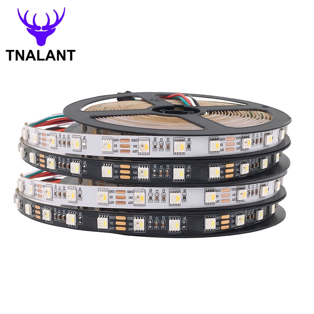 Sk6812 rgbw rgbww LED streifen 4 in 1 ein ic laufwerk 3leds/6leds LED licht 5m 60 leds schwarz weiß pcb ip30 65 67 dc12v