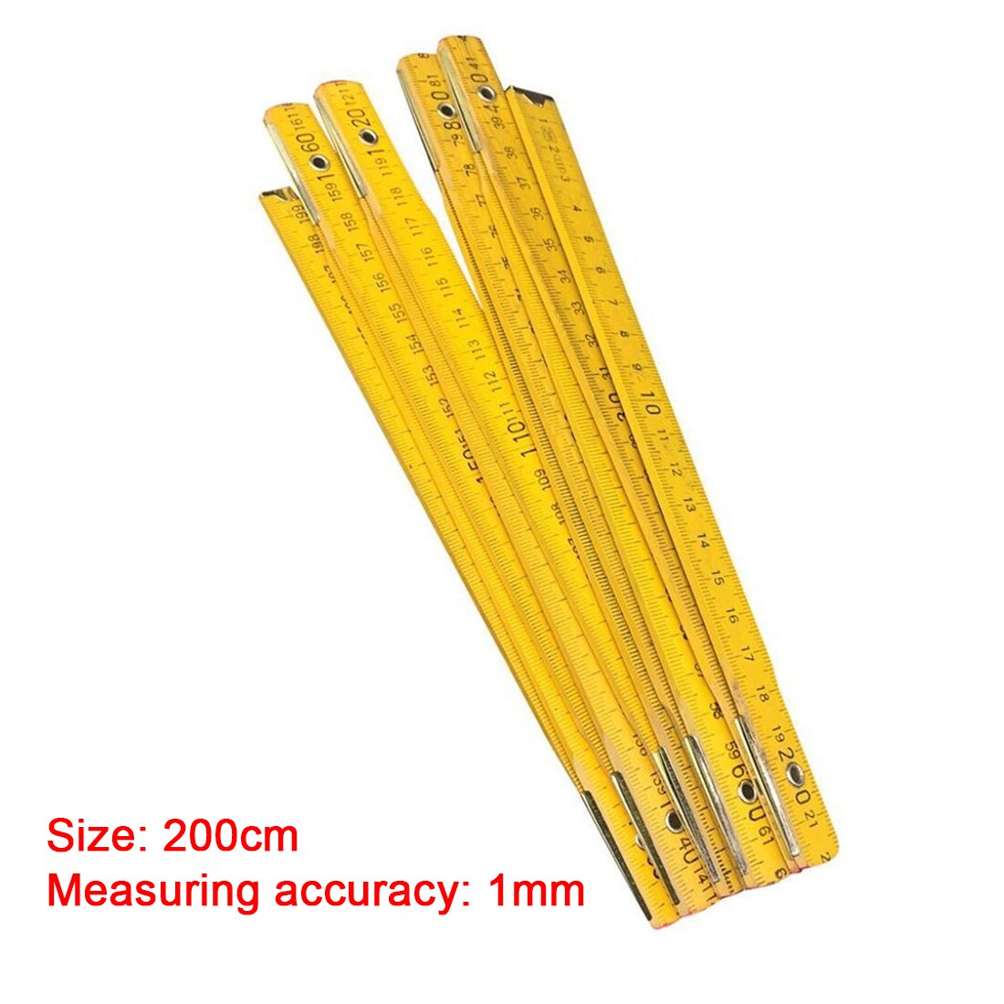 200cm Wooden Yard Stick Folding Ruler Wood Carpenter Metric Measuring Tools