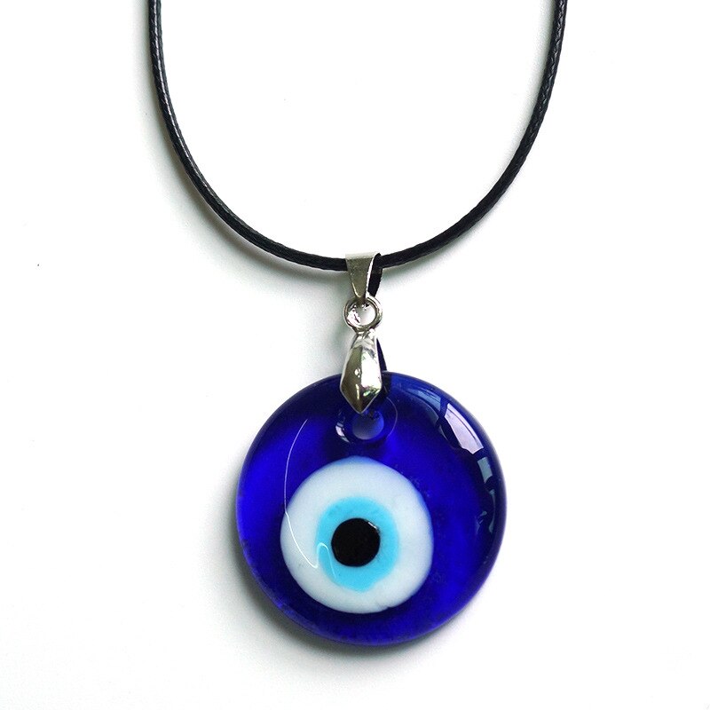 Zee Blauw 25/30/35Mm Evil Eye Hangers Ketting Voor Vrouwen Mannen Glas Turkije Evil Ogen Lucky ketting Choker Sieraden Accessoires: 3 mm