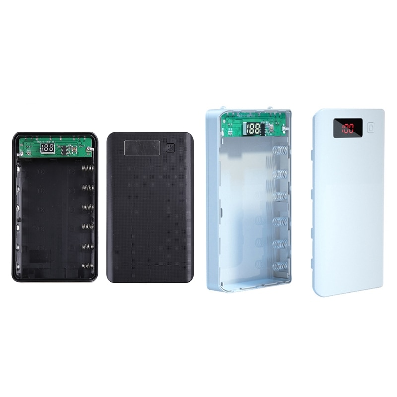 A6 Lcd-scherm Diy 6X18650 Batterij Case Power Bank Shell Draagbare Externe Doos Zonder Batterij Powerbank Protector