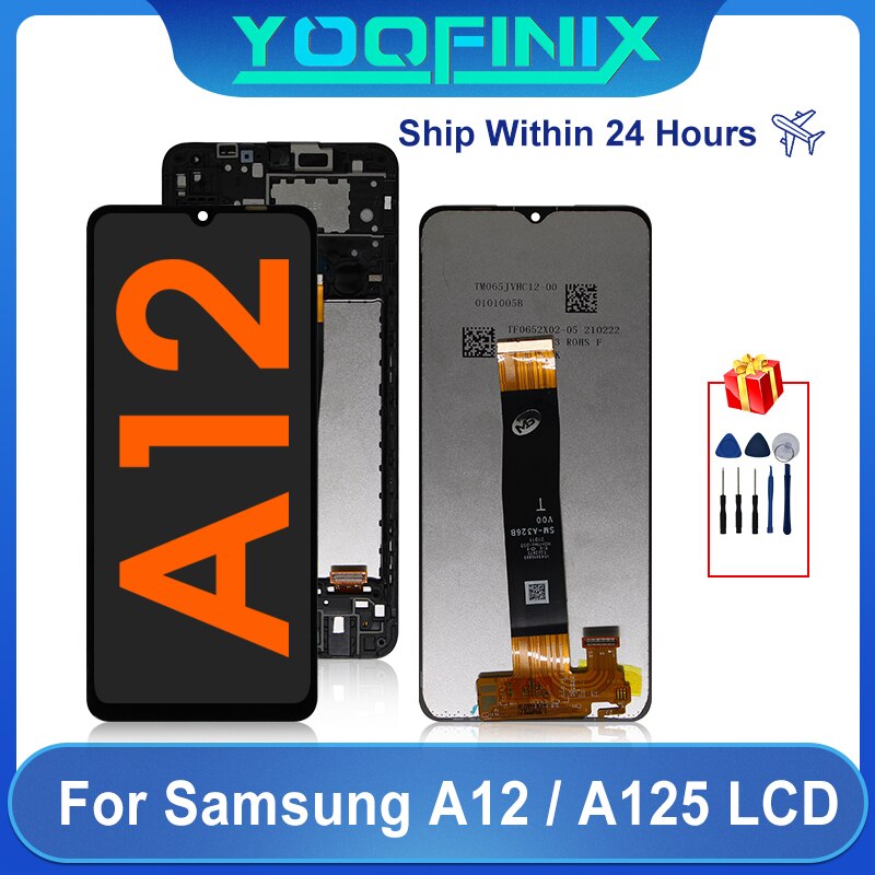 6.5 &quot;Originele Voor Samsung Galaxy A12 Lcd A125F A125M A125U A125F/Ds A125 Lcd Touch Screen Digitizer vervangende Onderdelen