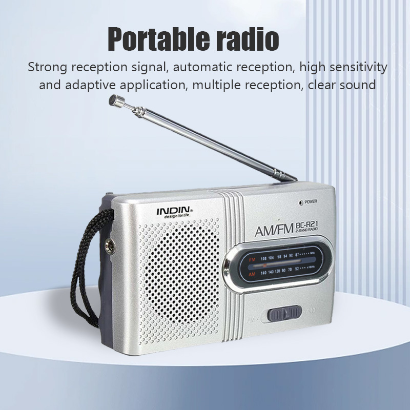 BC-R21 Przenośny odtwarzacz radiowy AM FM Wbudowany głośnik ze standardowymi słuchawkami 3,5 mm Lekki, ultracienki ręczny odtwarzacz