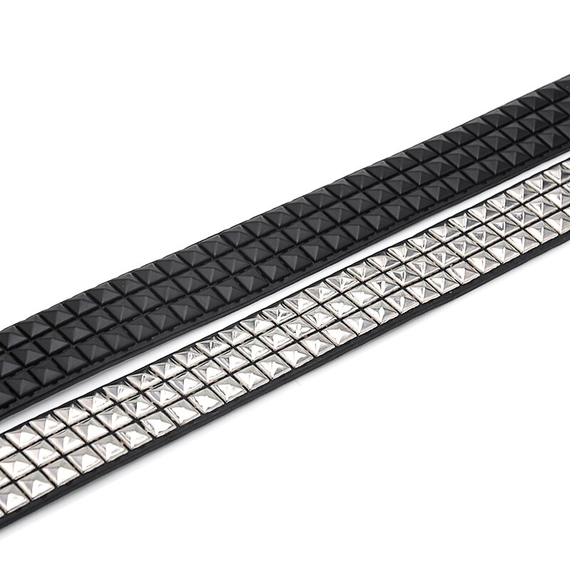 Piramide Mode Klinknagel Riem Mannen & Vrouwen Bezaaid Riem Punk Rock Met Pin Gesp Zwart