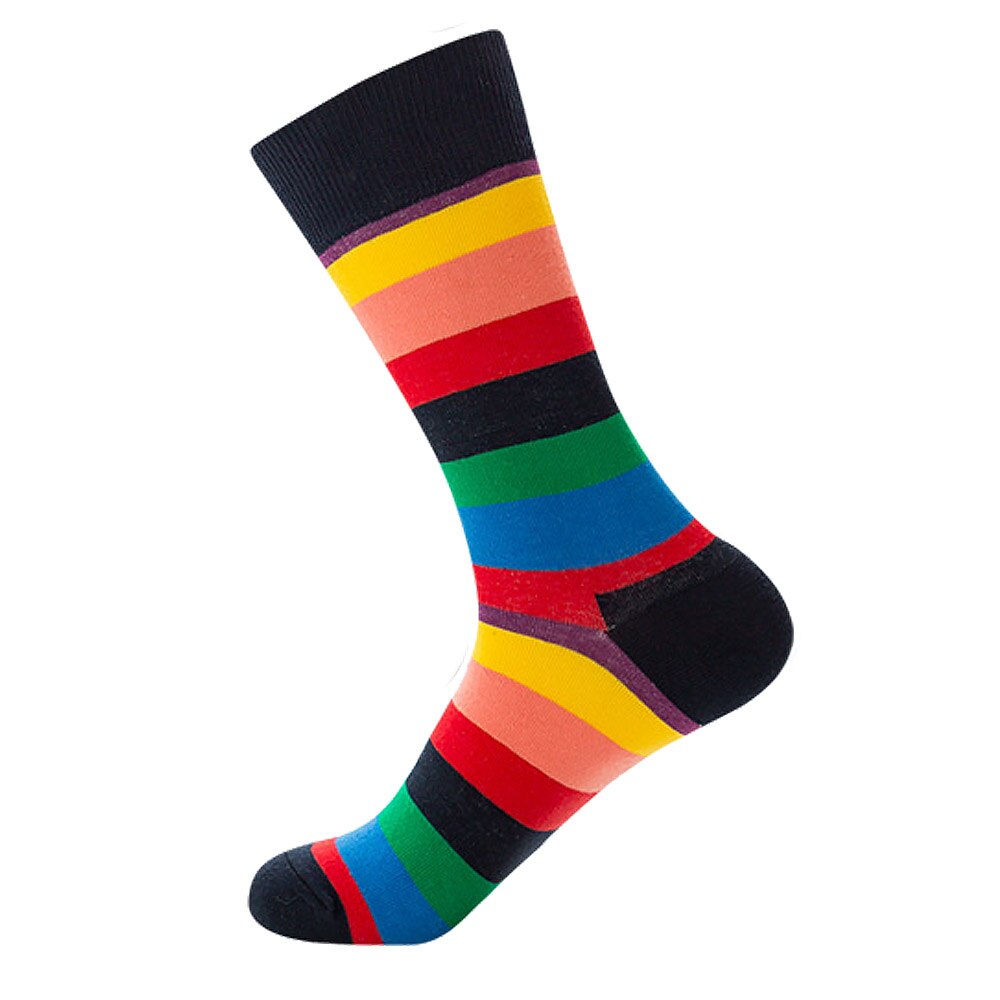 Chaussettes rayées pour hommes, à carreaux, à diamants de , en coton peigné, chaussettes: 2