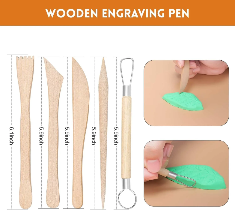 Clay Molding Pottery Tools Kit Ceramics Wood Knife Sculpture Tool Set Wire Cutters for Sculpting Polymer Clay Modeling Dotting: Blue