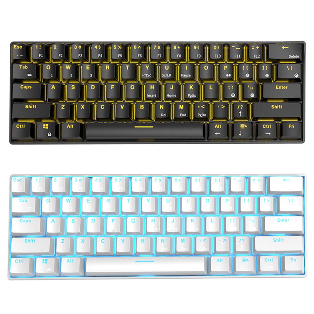 RK61 Wireless Bluetooth Mechanical Gaming Keyboards Slim 61 Keys RGB Single LED Backlit Backlight for Android/Windows/iOS