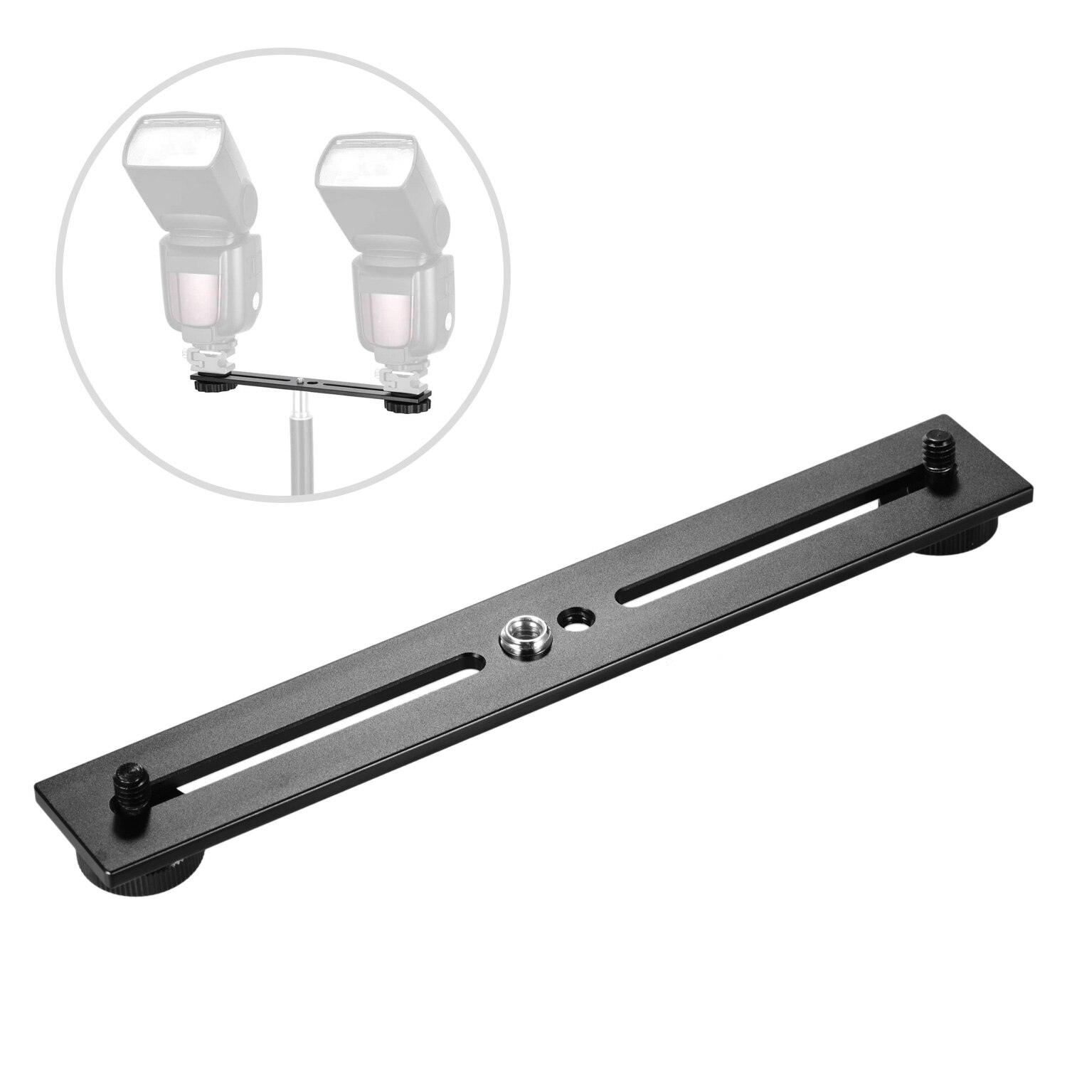 Trépied de support pour Flash de caméra, barre d&#39;extension avec vis de 1/4 de pouce pour caméra DSLR, support de lumière LED et micro