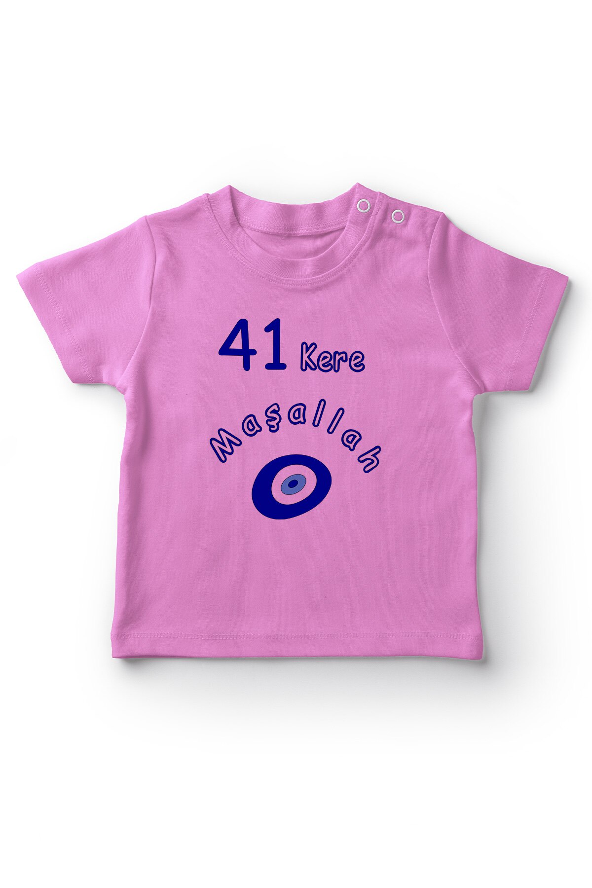 Angemiel Baby 41 Mal Mashallah Mädchen Baby T-Shirt Rosa