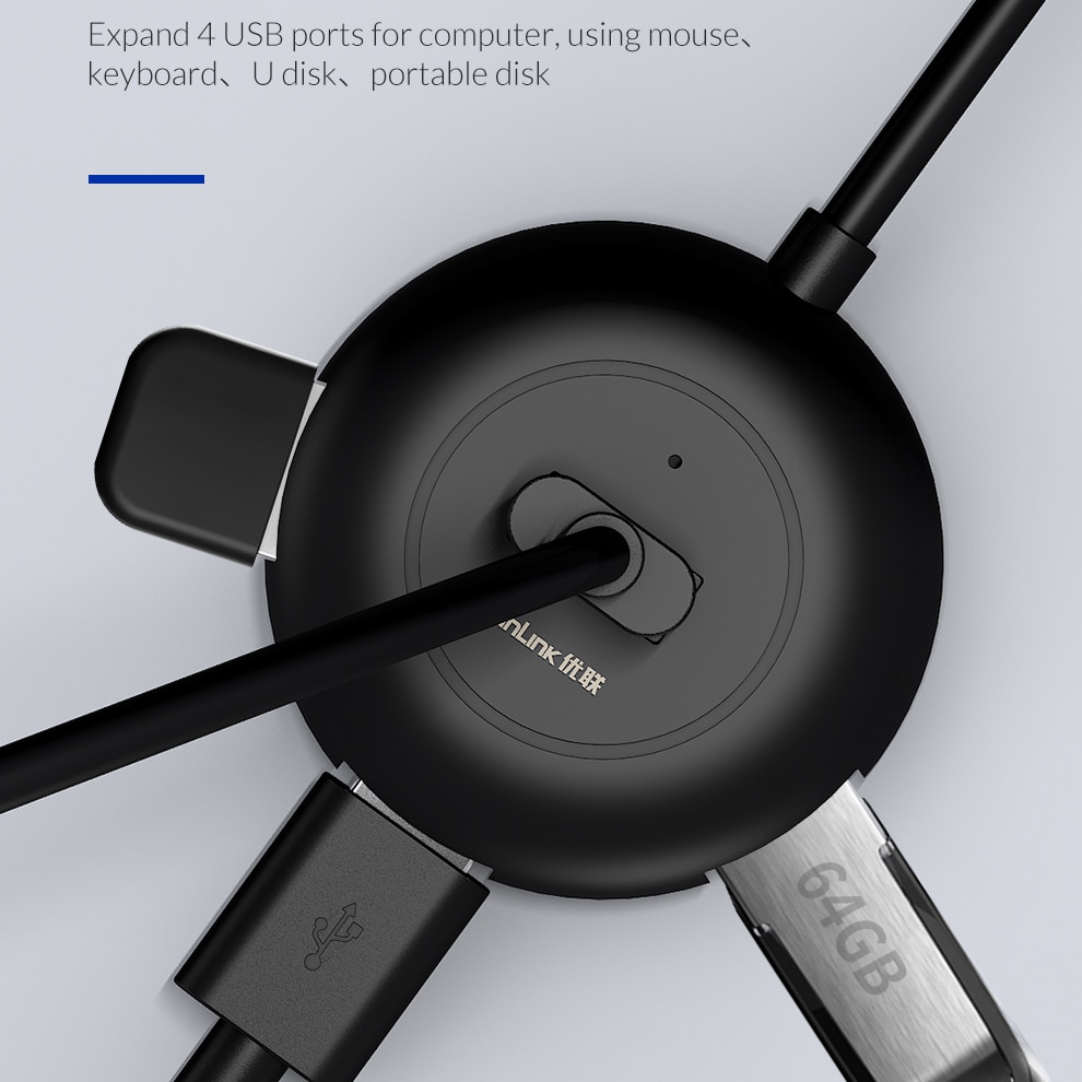 Unnlink 4- poorts usb-hub 2.0 usb-splitter hoge snelheid 480 mbps usb extend 0.25m 0.5m 1m 1.5m 2m voor desktop tot laptop en notebook