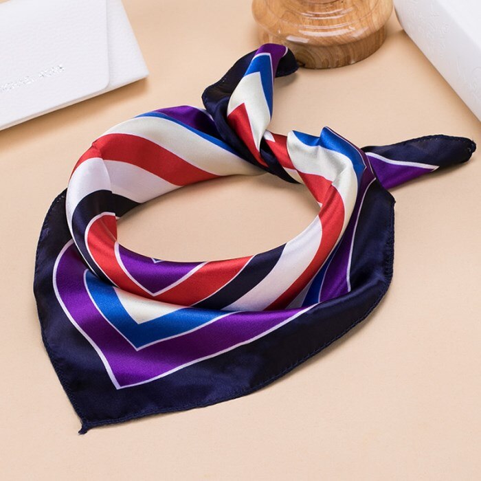 Square Women Girl Flight Attendants Hotel Waiter Business Imitate Silk Scarf printing Korean style 50*50cm: X-6