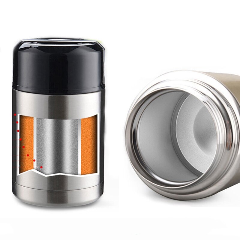 Stainless Steel Insulation Lunch Box for Food with Containers 1000Ml Vacuum Flasks Thermo Mug Thermocup Silver