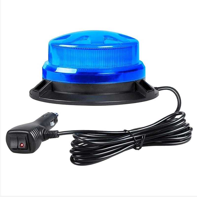 Luz LED estroboscópica de emergencia azul con Base magnética, luz de advertencia de peligro intermitente para techo de policía de coche, lámpara de baliza de seguridad para vehículo de 12V/24V: Azul