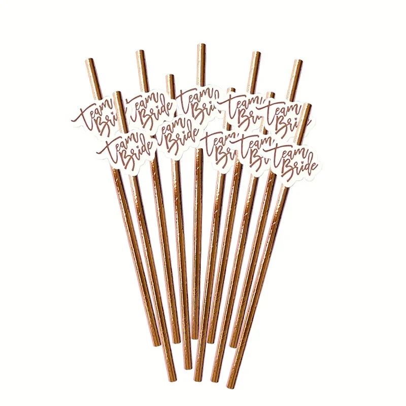 Rose Gold Team Bride Cup Bachelorette Party Team Bride Straws Hen Night Wedding Party Decoration Supplies: light green
