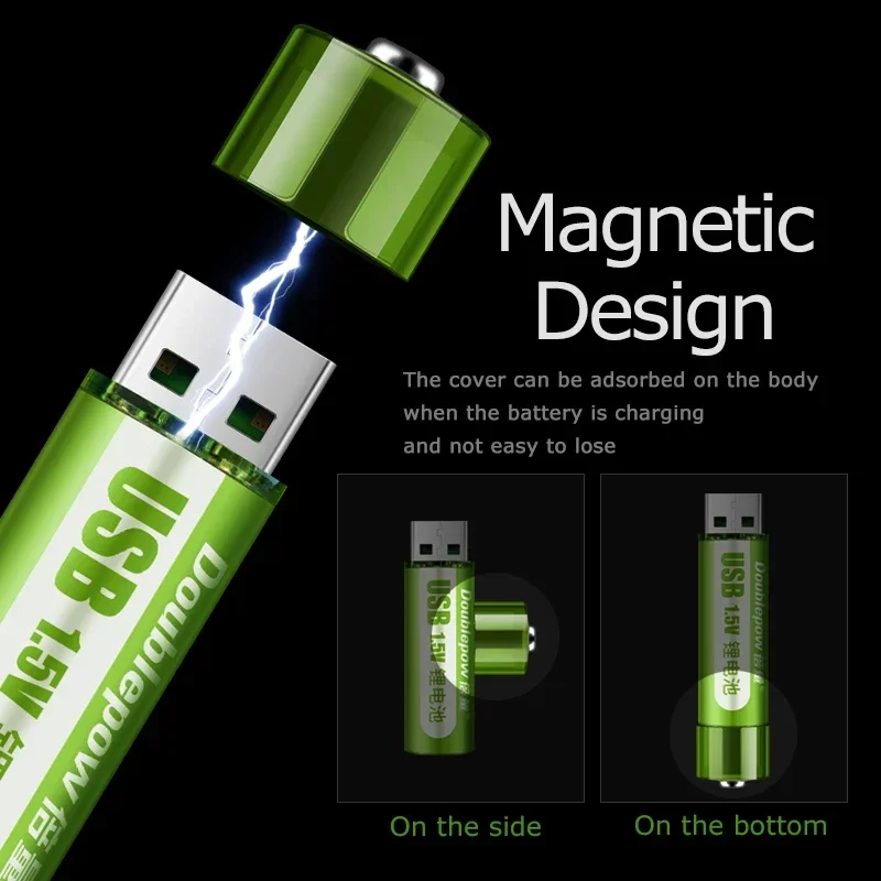 Batteria AA da 1,5 V Batteria ricaricabile agli ioni di litio USB da 1400 mWh/900 mAh per mouse con telecomando piccolo ventilatore Batteria giocattolo elettrica