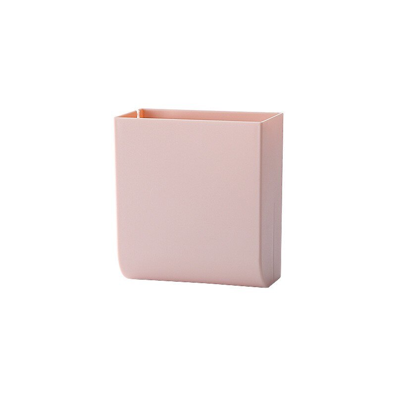 Self-adhesive Toothbrush Holder Free Punch Double-layer Mouthwash Cup Storage Rack Wall Mount Handing for Bathroom Accessories: Pink