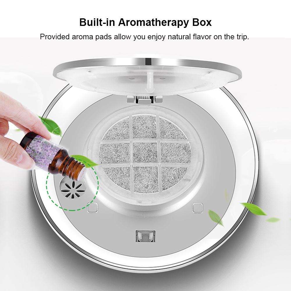 AUGIENB Air Purifier HEPA Filter Anion Air Cleaner Fresh Air Anion Car Air Purifier for Car Home Office Aromatherapy RGB Lights