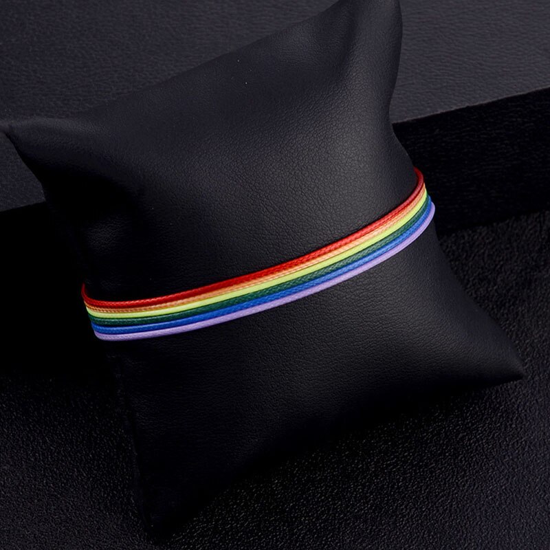 Vintage Kleurrijke Touw Ketting Charme Armband Mode Gay Pride Regenboog Armband Vriendschap Armband Voor Mannen Vrouwen