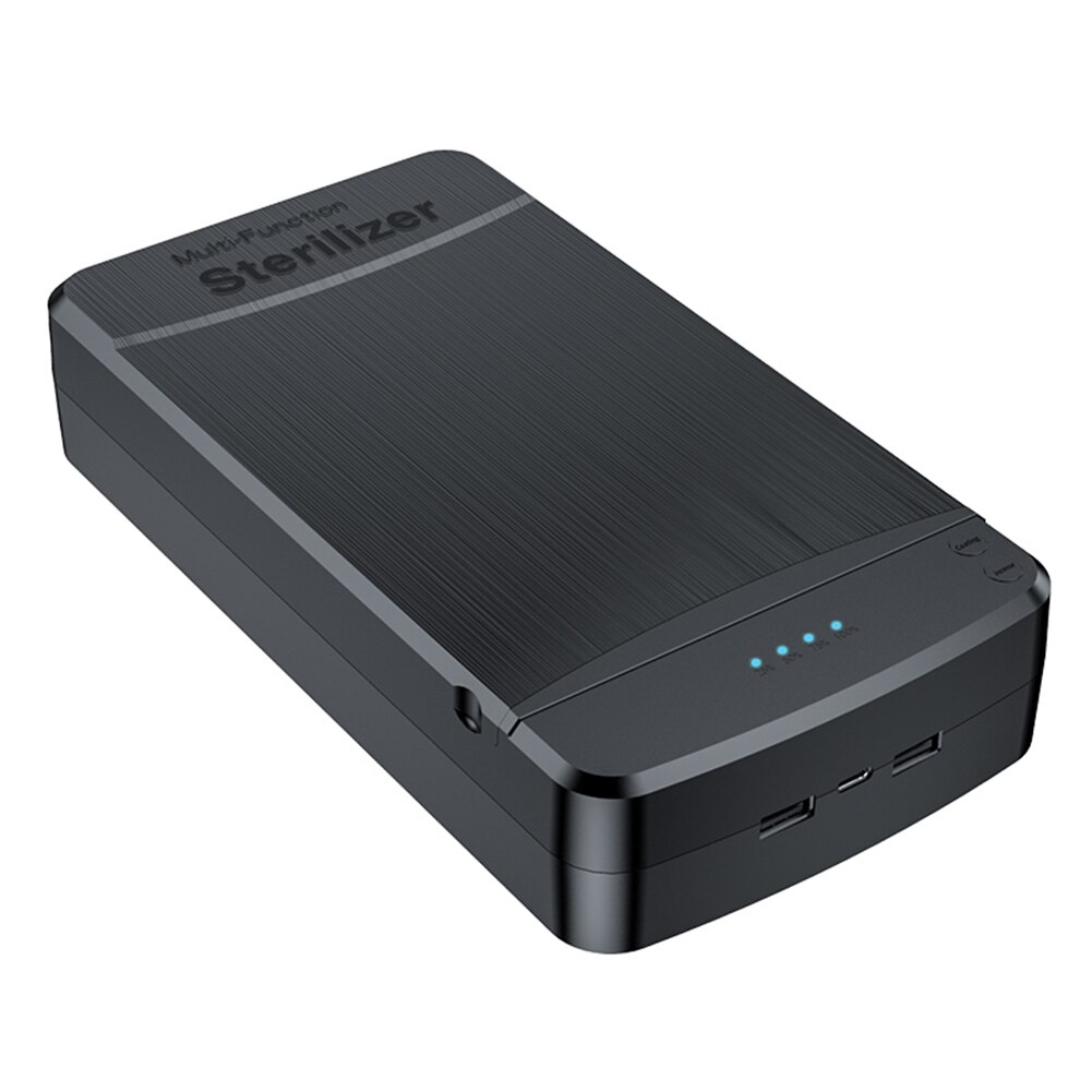 4 LED UV Phone Mask Disinfection Case UV Sterilizer Box Multifunctional Portable Ultraviolet Sterilization Germicidal Box: Black