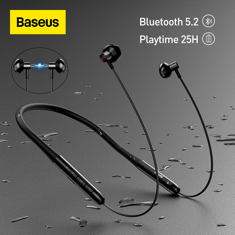 Baseus Nekband Oortelefoon Bluetooth 5.2 Magnetische Adsorptie Draadloze Hoofdtelefoon Opknoping Hals In-Ear Hifi Muziek Spel Sport Oordopjes